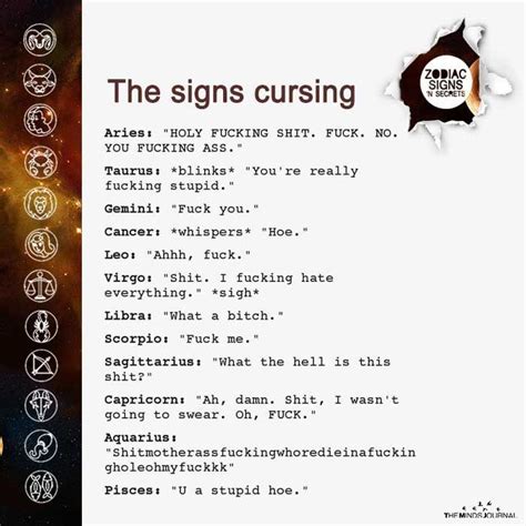 Which zodiac sign curses the most